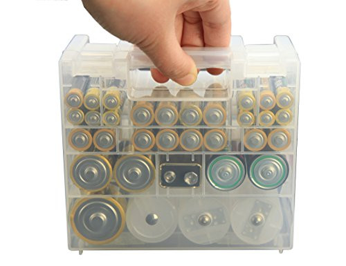Whizzotech Clear Plastic Healthy Case for AA AAA C D 9V Battery SD card Storage Box Holder/Organizer/Container (AA+AAA+C+D)