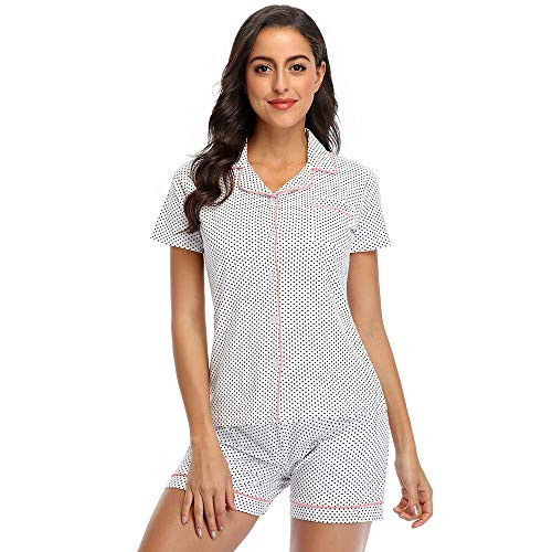 Pajamas Set Womens Cotton Soft Comfy Nightwear Lingerie Gown Sleep Cami PJS Set with Shorts