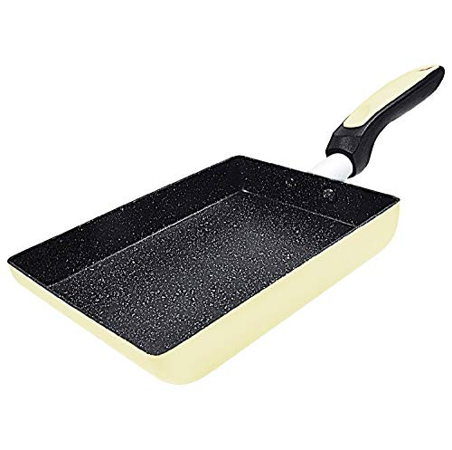 IAXSEE Tamagoyaki Pan Japanese Omelette Pan Non-stick Coating Square Egg Pan to Make Flawless Omelets or Crepes 5_1x7_1Inch Yellow IAXSEE Tamagoyaki Pan Japanese Omelette Pan Non-stick Coating Square Egg Pan to Make Flawless Omelets or Crepes 5_1x7_1Inch Yellow