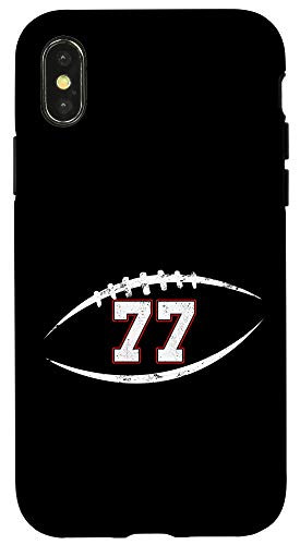 iPhone XXS 77 Number Vintage Football Player 77 Lucky Number Birthday Case