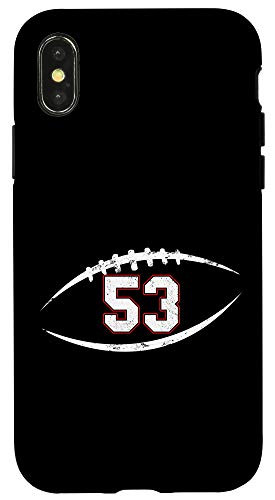 iPhone XXS 53 Number Vintage Football Player 53 Lucky Number Birthday Case