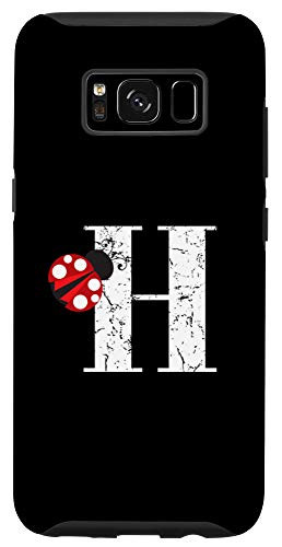 Galaxy S8 Ladybug Monogram Name Initial Letter H Case