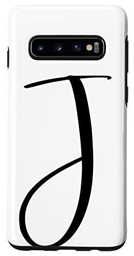 Galaxy S10 White   Black Personalized Phone Cases with Letter JInitial Case