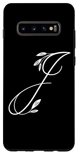 Galaxy S10 Letter J Monogram Gift Floral Design Flower Font Initial J Case