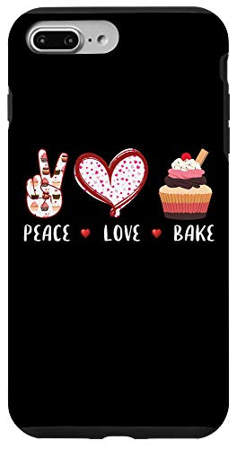 iPhone 7 Plus8 Plus Peace Love bake baking cupcake baker gift men women kids Case