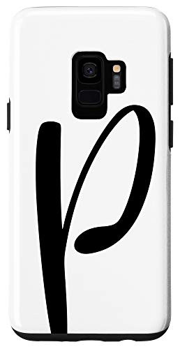 Galaxy S9 White   Black Personalized Phone Cases with Letter PInitial Case