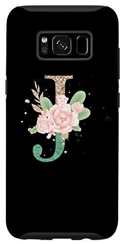 Galaxy S8 Modern Monogram Initial Letter J Peony Floral Pattern Design Case