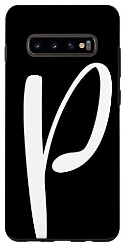 Galaxy S10 Black   White Personalized Phone Cases with Letter PInitial Case