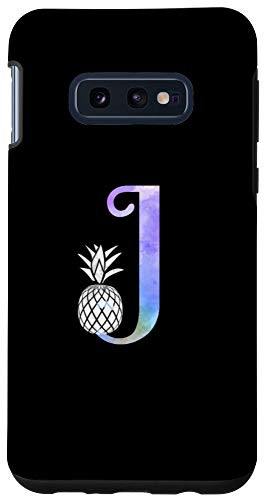Galaxy S10e Letter J watercolor pineapple monogram initial J Case