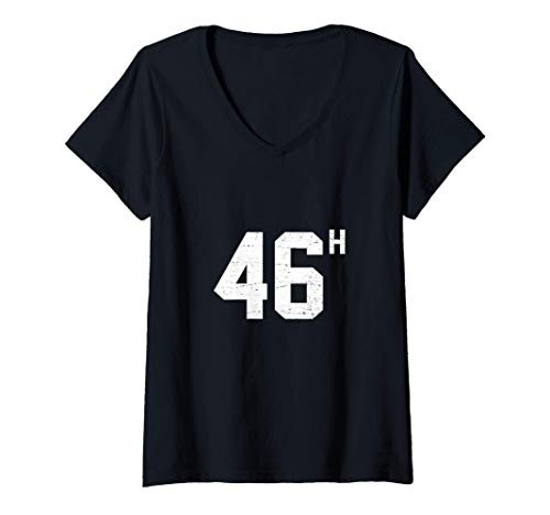 Womens 46 Power H Joe Biden Kamala Harris 2020 USA Vintage V-Neck T-Shirt