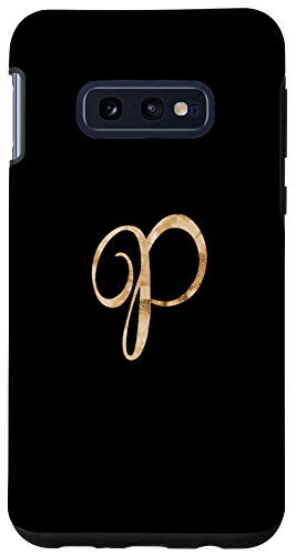 Galaxy S10e Monogram Alphabet Letter P Black Background Case