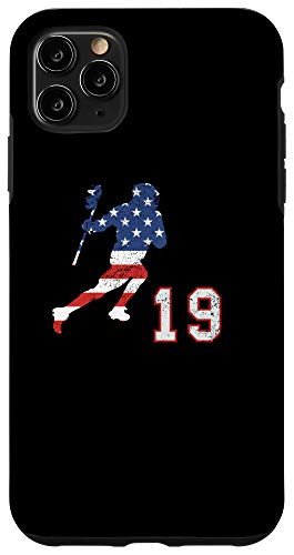 iPhone 11 Pro Max Lacrosse number 19 player with American USA flag phone case Case