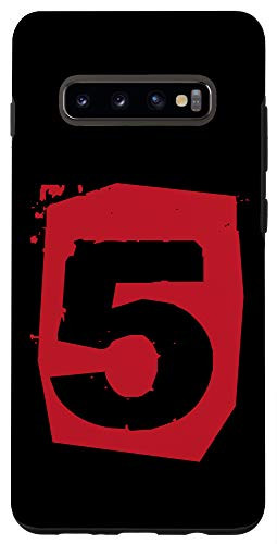 Galaxy S10 Large Red Maroon Number 5 Five Case