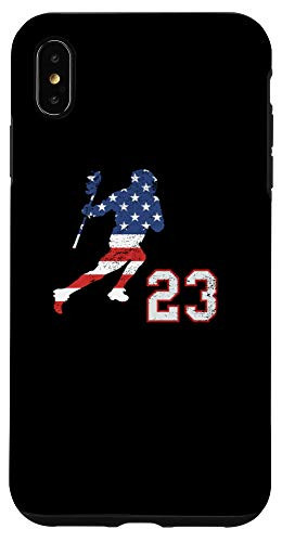 iPhone XS Max Lacrosse number 23 player with American USA flag phone case Case