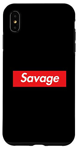 iPhone XS Max Savage Red Box Logo Stylish Streetwear Case