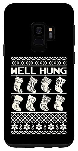 Galaxy S9 Funny Christmas Shirt ugly sweater Well Stockings hung Case