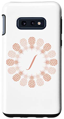 Galaxy S10e Letter J Rosegold Pineapple J Monogram on White Case