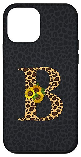iPhone 12 mini Leopard Cheetah Animal Print Sunflower Letter B Monogram Case