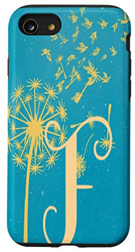 iPhone SE 2020  7  8 Dandelion Flower Flying Birds Monogram Initial F Case