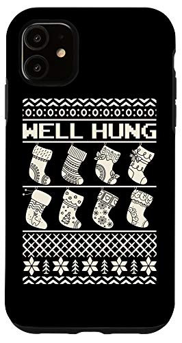 iPhone 11 Funny Christmas Shirt ugly sweater Well Stockings hung Case