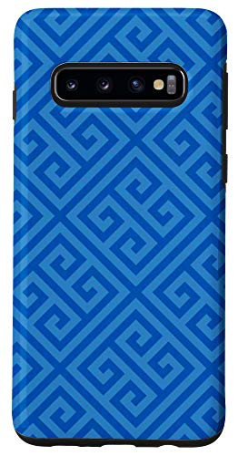 Galaxy S10 Blue Geometric Pattern Trendy Classic Vintage Case