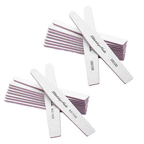 10pcs 80100 Grit Grit Professional Nail Files   10pcs 100180 Grit Double Sided Emery Board Nail Files