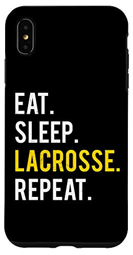 iPhone XS Max Eat Sleep Lacrosse LAX Pro College Retro Case