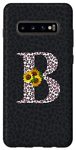 Galaxy S10 Leopard Cheetah Animal Print Sunflower Letter B Monogram Case