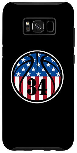 Galaxy S8 34 Basketball Number 34 Jersey USA American Flag Case