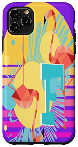 iPhone 11 Pro Max Pink Flamingos Gradient Sunset Tropical Monogram Letter F Case