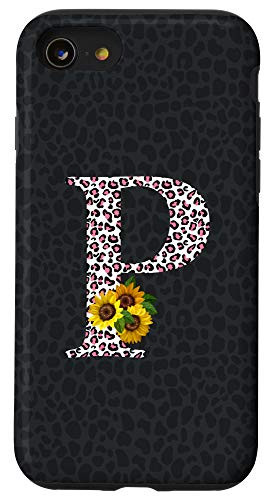 iPhone SE 2020  7  8 Leopard Cheetah Animal Print Sunflower Letter P Monogram Case