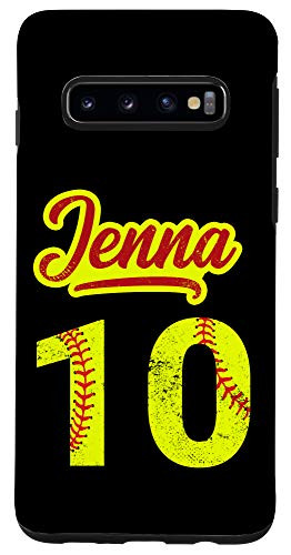 Galaxy S10 Jenna Softball No 10 Jersey Number 10 Catcher   Pitcher Case