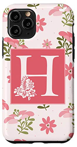 iPhone 11 Pro Floral Alphabet Letter Gift - First Name with H Flower Case
