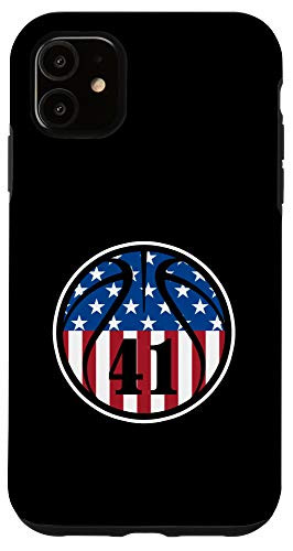 iPhone 11 41 Basketball Number 41 Jersey USA American Flag Case