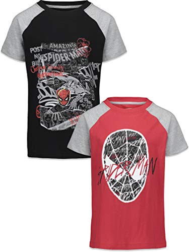 Marvel Avengers Spiderman Big Boys 2 Pack Short Sleeve Graphic T-Shirt GrayRed 8