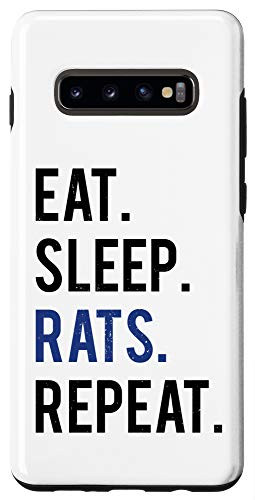 Galaxy S10 Eat Sleep Rats Repeat Funny Pet Rat Retro Case