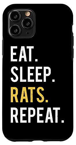 iPhone 11 Pro Eat Sleep Rats Repeat Funny Pet Rat Retro Case