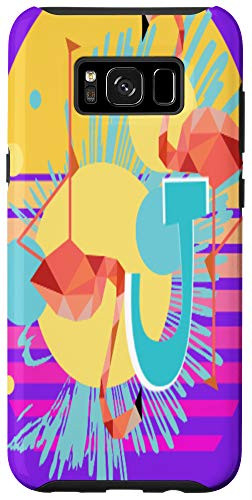 Galaxy S8 Pink Flamingos Gradient Sunset Tropical Monogram Letter J Case