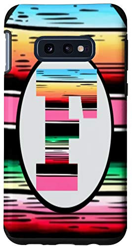 Galaxy S10e Monogram Initial F Striped Pattern Cute Gift Case