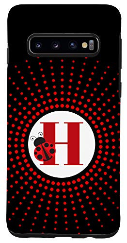 Galaxy S10 Ladybug Monogram Letter H Case