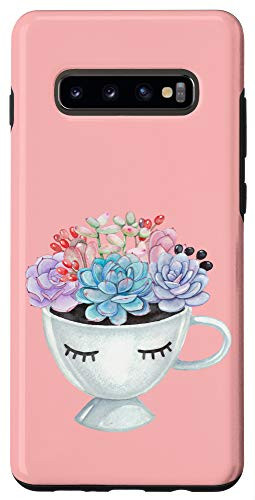 Galaxy S10 Succulents in a Teacup Cactus Succa Gift Plant Pattern Case