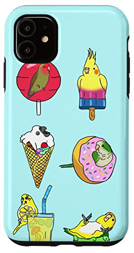 iPhone 11 Ice Cream LolliPop Lemon Drink Donut Cupcake Cute Parrots Case