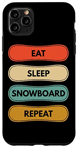 iPhone 11 Pro Max Eat Sleep Snowboard Repeat Retro Vintage Case