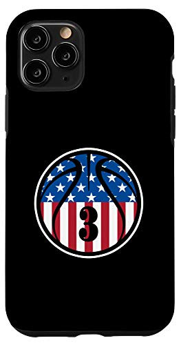 iPhone 11 Pro 3 Basketball Number 3 Jersey USA American Flag Case