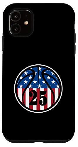 iPhone 11 25 Basketball Number 25 Jersey USA American Flag Case