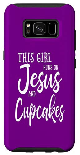 Galaxy S8 Purple This Girl Runs On Jesus And Cupcakes Christian Gift Case