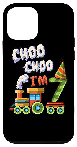 iPhone 12 mini Choo Choo Im 7 Year Old Cargo Train Kids 7th Seven Birthday Case