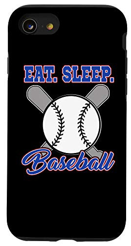 iPhone SE 2020  7  8 Eat Sleep Baseball Repeat Baseball Fan Gift Men Women Kids Case