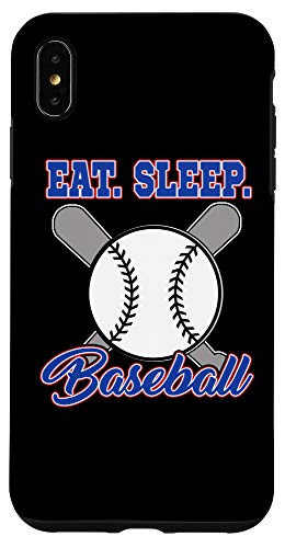 iPhone XS Max Eat Sleep Baseball Repeat Baseball Fan Gift Men Women Kids Case
