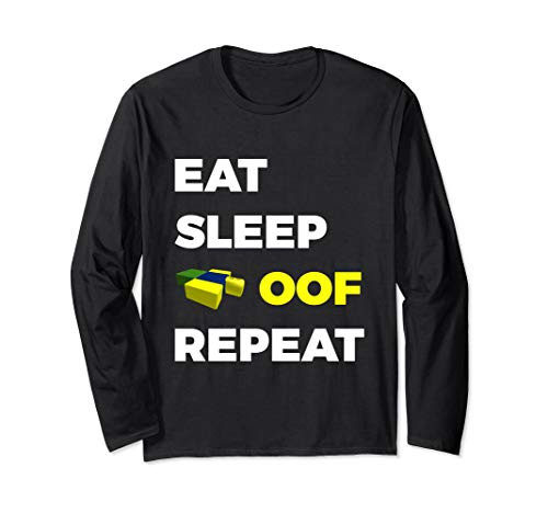 Eat Sleep OOF Repeat Death Sound Gaming Funny Long Sleeve T-Shirt